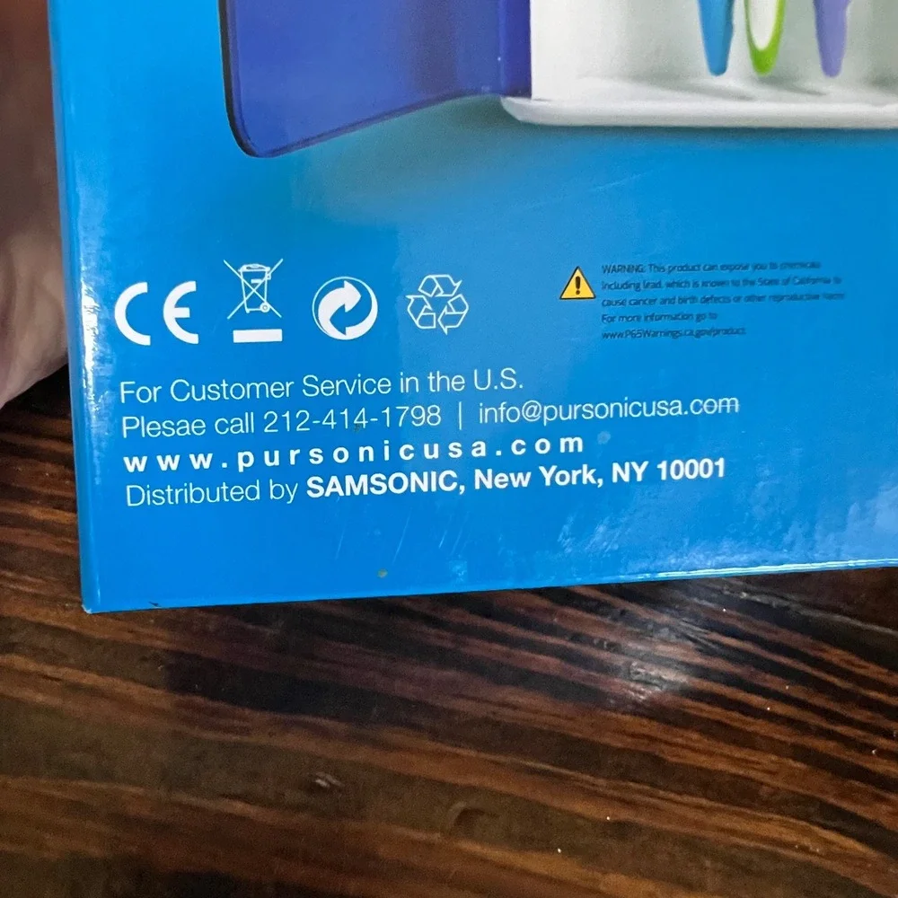 Pursonic UV Toothbrush Sanitizer Wall Mount Holder Case Blue White S2 New